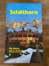MANIFESTO,Travel poster anni 60 Piz Gloria,Schilthorn, Murren, Svizzera,007 Bond