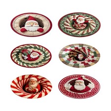 Tappeto natalizio 3D con effetto ottico trapuntato per bagno, soggiorno,