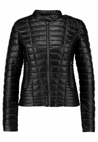 Giubbotto donna nero pelle - nero, in