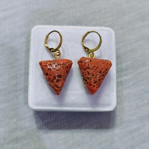 Orecchini perle corallo rosso