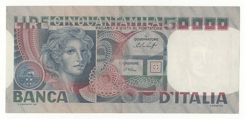 50000 lire volto - volto, donna