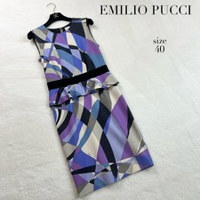 Abito EMILIO PUCCI L lana non funzionante stampa geometrica multicolore