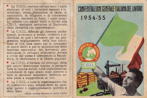 Tessera 1954 55 - c.g.i.l., -'55