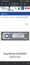 Sony CDX-M50 IP Marine AM/FM CD Player Radio I-POD UV Resistente Con Telecomando