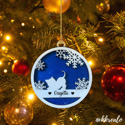 Pallina natale legno di - pallina,