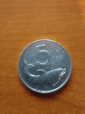moneta da 5 lire delfino del