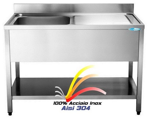 Lavello cm120x60x85 acciaio - in,