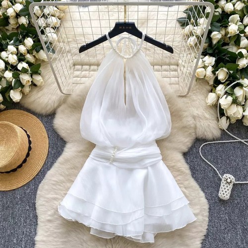 Abito elegante bianco corto - abito,