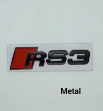 Logo RS3 Noit Mat Badge Emblème Audi3 Autocollant Hayon Arriere Metal