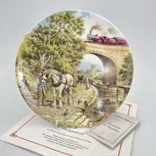 Piatto Vintage decorativo da muro in Porcellana Cavallo Inglese decoro Campagna