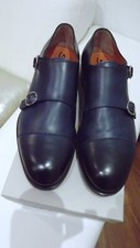 SANTONI  MOCASSINI VERA PELLE 720,00 CART.10-44 BLU 7445637026093