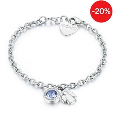 Sagapo Bracciale Donna Acciaio Angelo con Puntoluce Zircone Gioielli SKT13