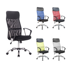 Sedia Poltrona da Ufficio Scrivania Ergonomica e Girevole con Ruote in Tessuto