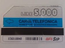 RARISSIMA CARTA TELEFONICA SIP LIRE 5.000 VALIDITA' 31.12.95 USATA  