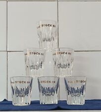 6x Bicchierini Vetro Vintage Brandy Stock 84 Liquore Amaro Bar 