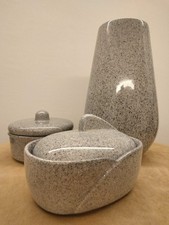 Vaso e scatole con coperchio in ceramica effetto granito stile moderno