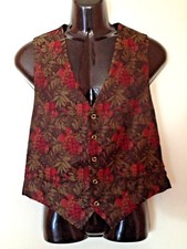 Gllet in tessuto damascato fantasia floreale cinturino regolabile,foderato mis.L