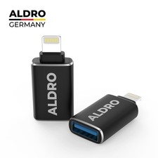 Adattatore da iPhone a USB 3.0 OTG (2 pezzi) Adattatore iPhone a USB iOS + iPad ALDRO