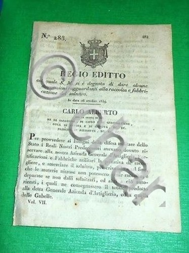 Decreto regno sardegna torino - decreto,