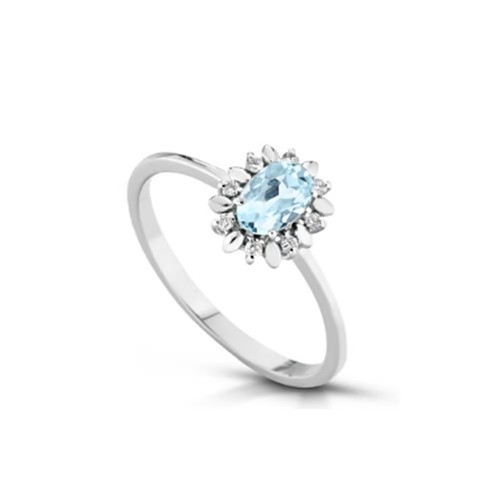 Anello acquamarina brillanti - anello, e
