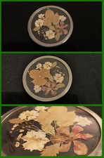 Sottopentola vetro e acciaio con fiori secchi CONDIZIONI BUONE