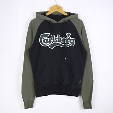 Felpa Carlsberg Taglia M Uomo Cotone Verde con cappuccio Sport Logo pratico
