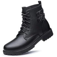 Stivaletti uomo neri punk stringati sneaker alti stivali cavaliere stivali moto