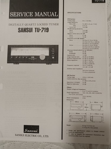 Sansui 719 sintonizzatore - tu-719,