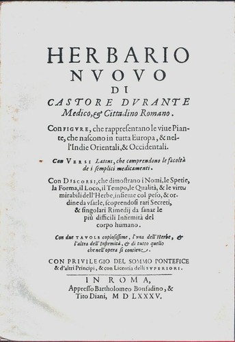 Herbario nuovo caspare - herbario, di