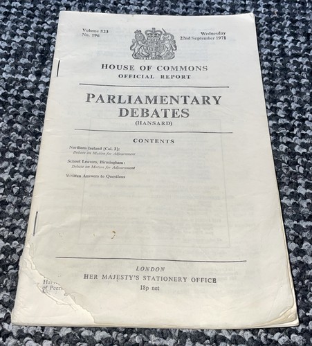 1971 house commons - house, report
