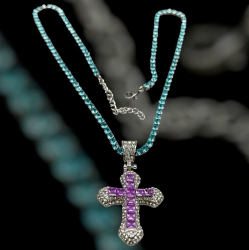 Collana donna croce - croce, pietre