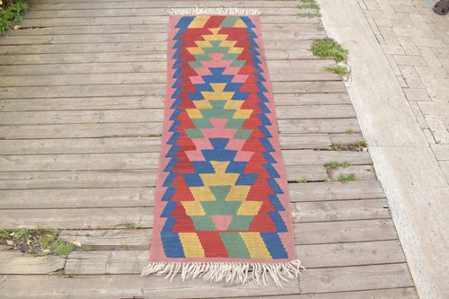 Tappeto kilim turco - kilim, 22''x64''