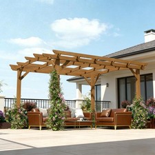 Curved Roof Fir Wood Pergola