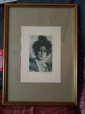 Giuseppe Miti Zanetti - Donna veneziana - Acquaforte firmata a mano - fine '800