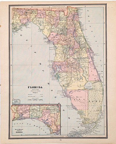Mappa florida 1899 - 1899, originale