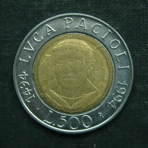 Italia 500 lire - mr), 1994