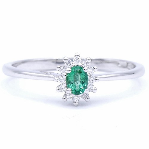 Anello rosetta con smeraldo - anello,