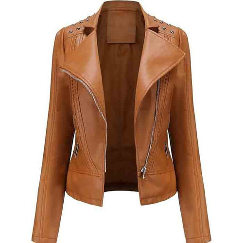 Giacca donna pelle biker