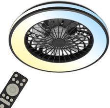 - Plafoniera Con Ventilatore a 5 Velocità, Telecomando, Dimmerabile, Lampada per