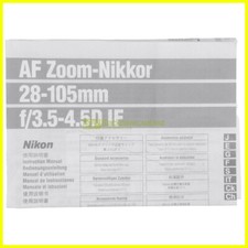 Manuale per obiettivo Nikon AF 28-105mm f3,5-4,5 D IF Italiano E G F S J.