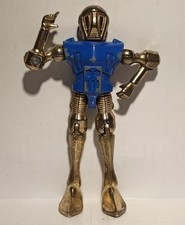 Robot In Metallo Anni 70 Metal Man Questar F505 Marca Zylmex Ottone/Blu 