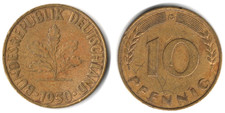 Germania 10 pfennig, 1950