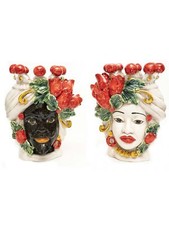 Pair of Moorish heads h30 cm