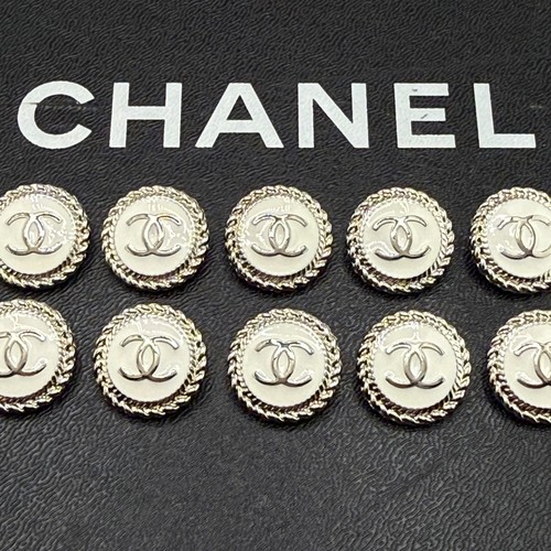 Chanel buttons silver white - 10,