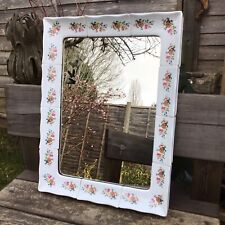 Specchio da parete vintage shabby chic Arcadia Milano ceramica rosa floreale 23,75” x 18”