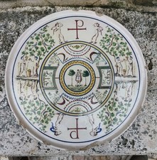 Antico piatto bacile  Pugliese "buon pastore"  epoca '800