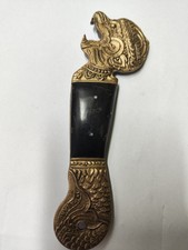  Apribottiglie vecchio Thailandese  In Bronzo E Legno