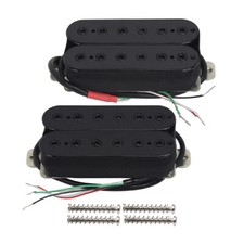 FLEOR Humbucker Chitarra Pickup Collo/Ponte/Set Pali Esagonali Nero per Stile Elettrico