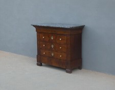 Piccolo comò cassettone in mogano con piano in marmo, '800 - L 99 cm!