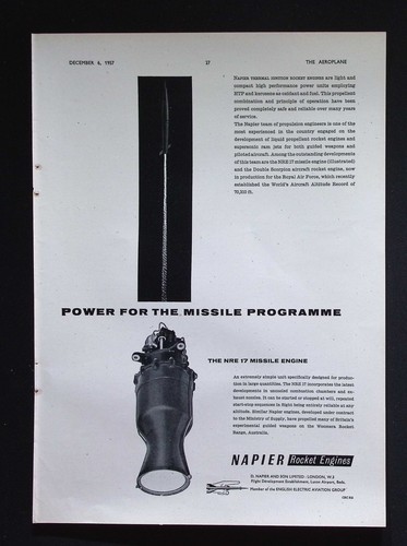 Original 1957 advert napier - original,